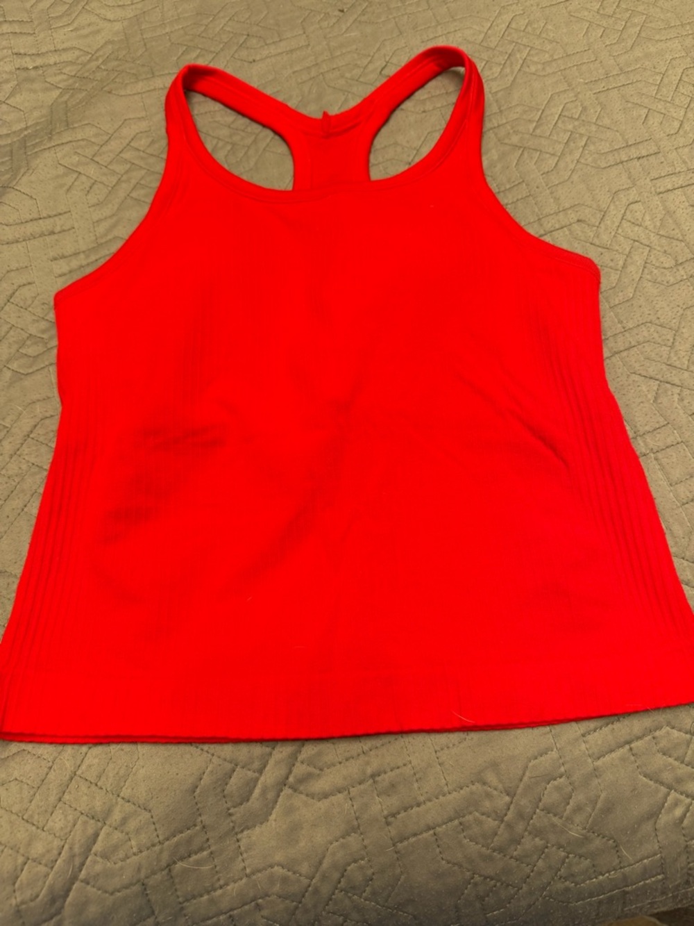Women's Red Racerback Tank Top - Sleek Everyday Layer- built in bra- new w/o tag